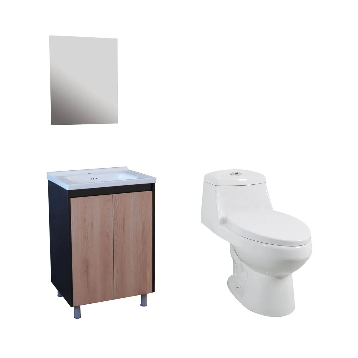 SENSI DACQUA - Combo Muebles Espejo Cairo + Inodoro One Piece Vinciny Blanco