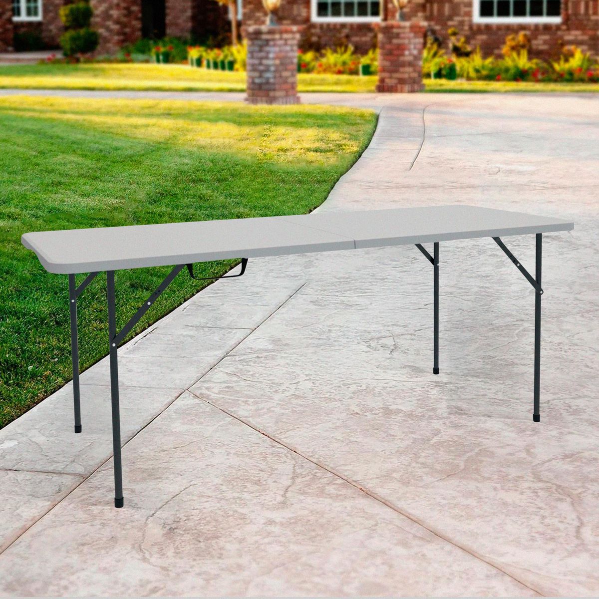 JUST HOME COLLECTION - Mesa Plegable Rectangular Blanca 180CM