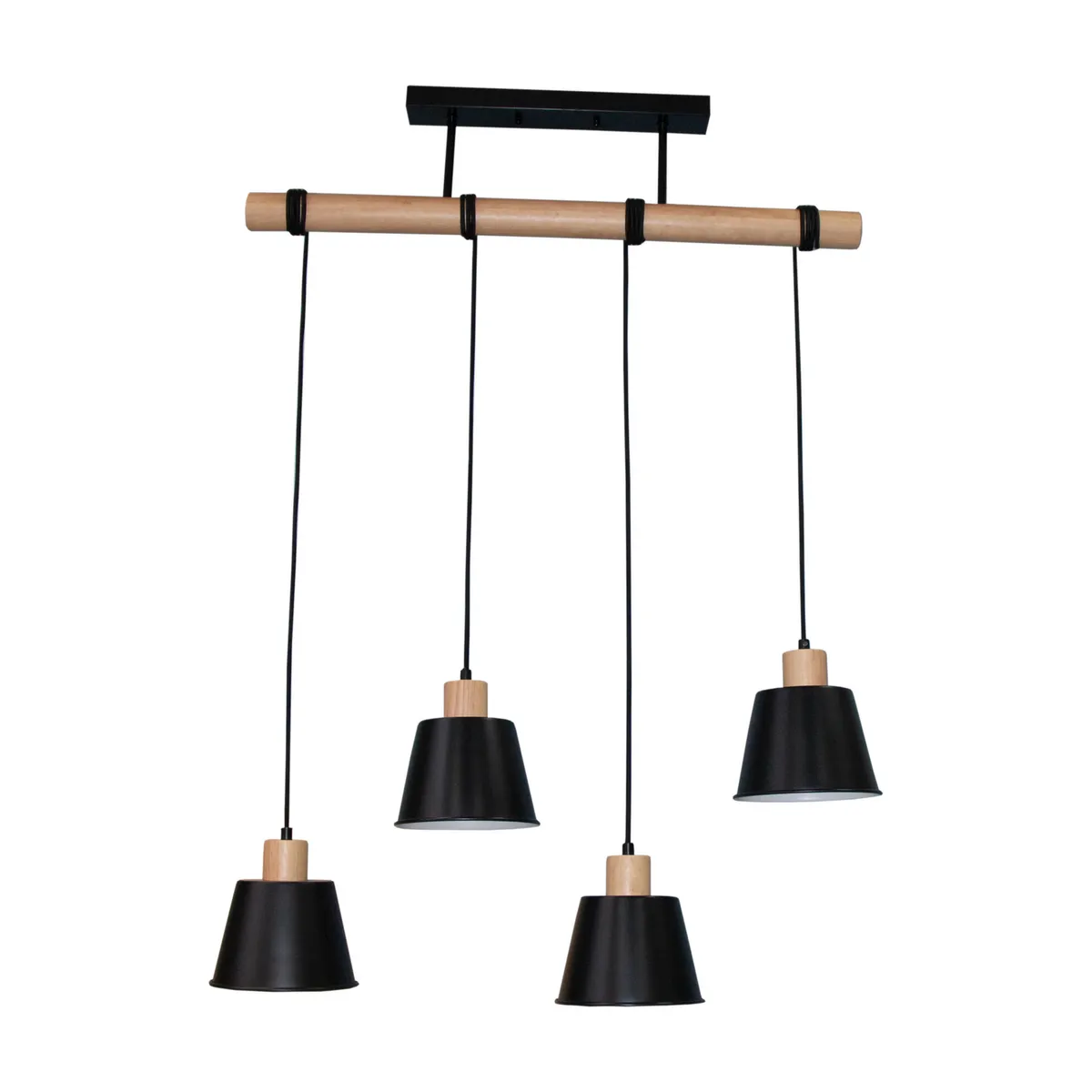 JUST HOME COLLECTION - Lámpara Colgante 4L E27 Negra