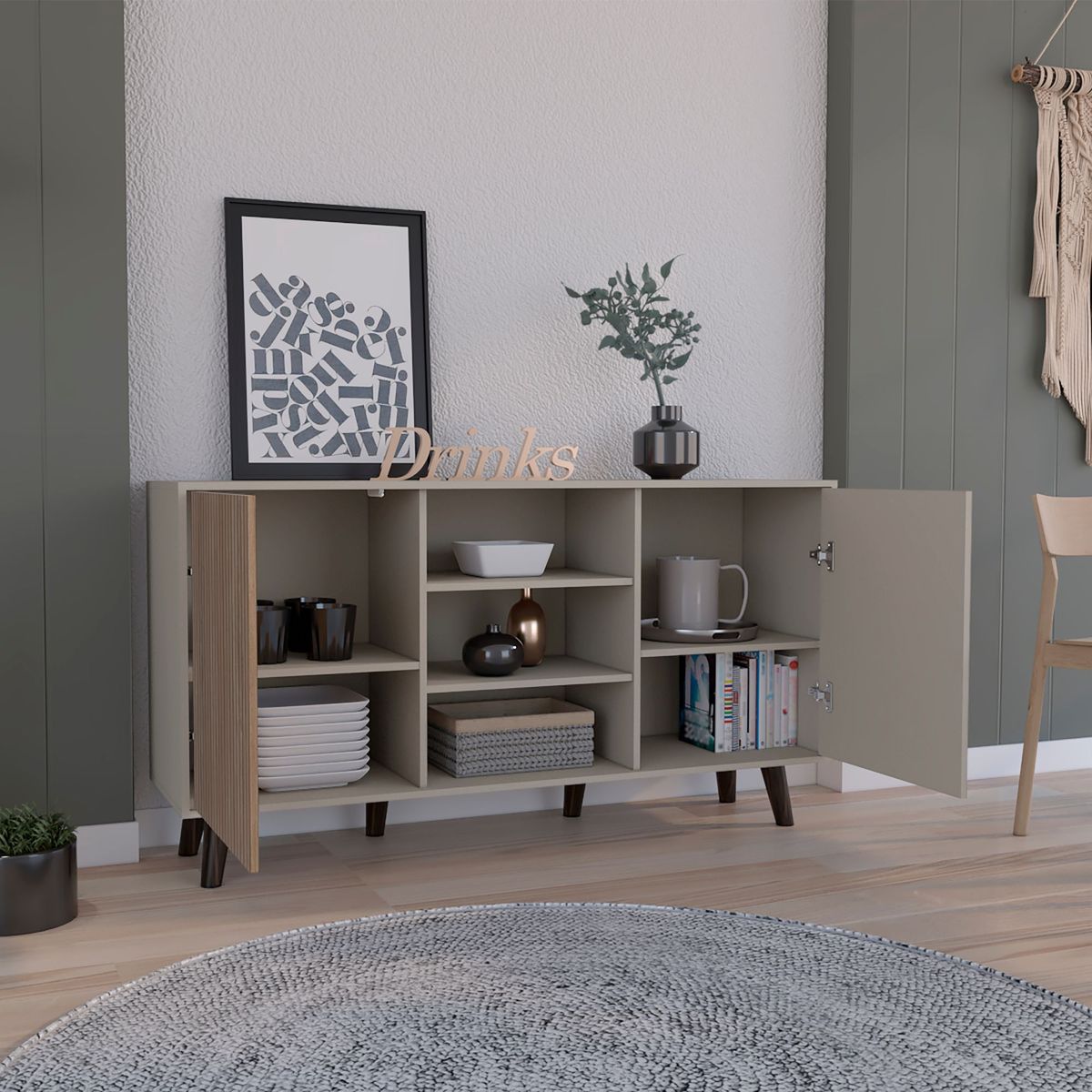 JUST HOME COLLECTION - Mueble Auxiliar 2 Puertas Funes