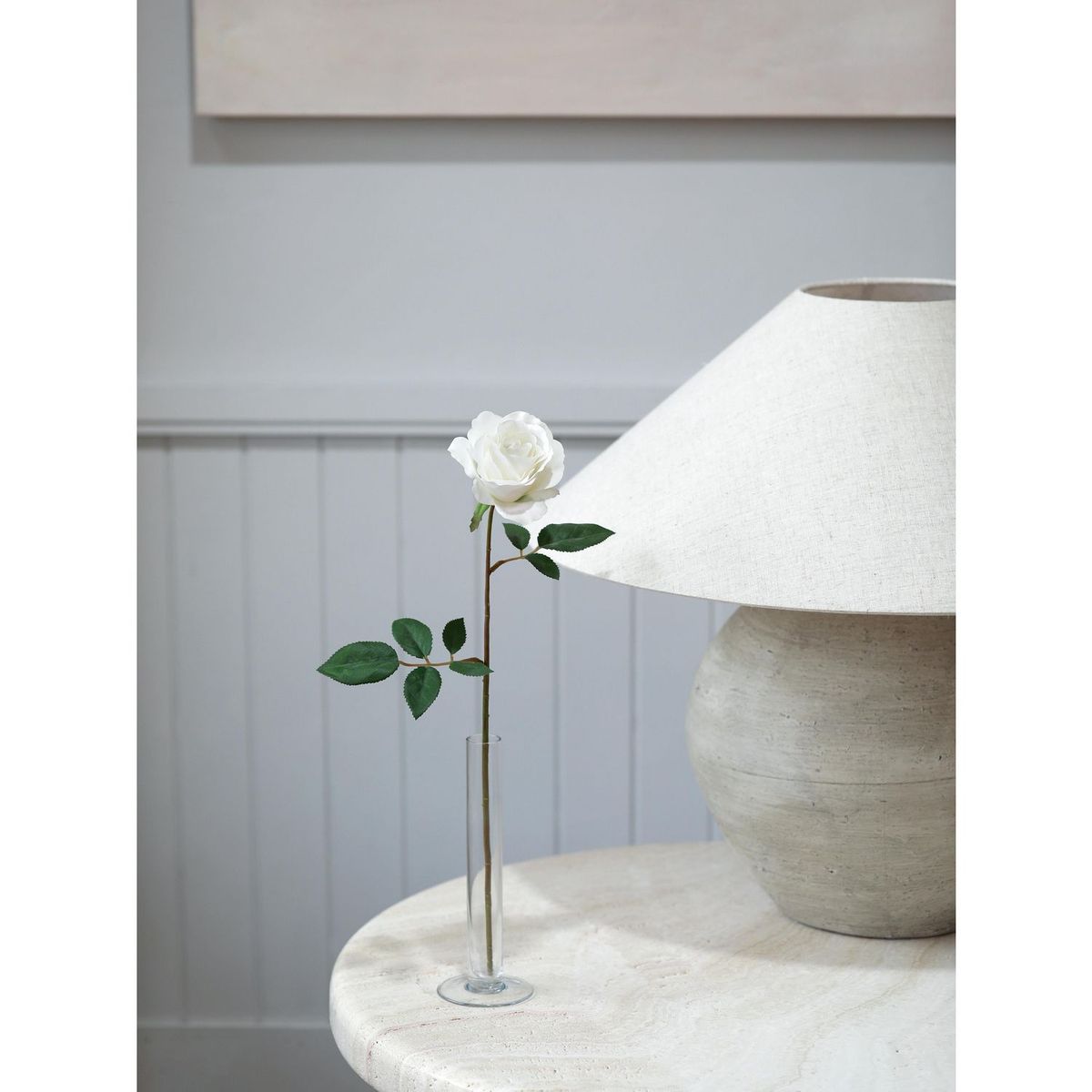 JUST HOME COLLECTION - Vara de Flor Artificial Rosa Blanca 48cm