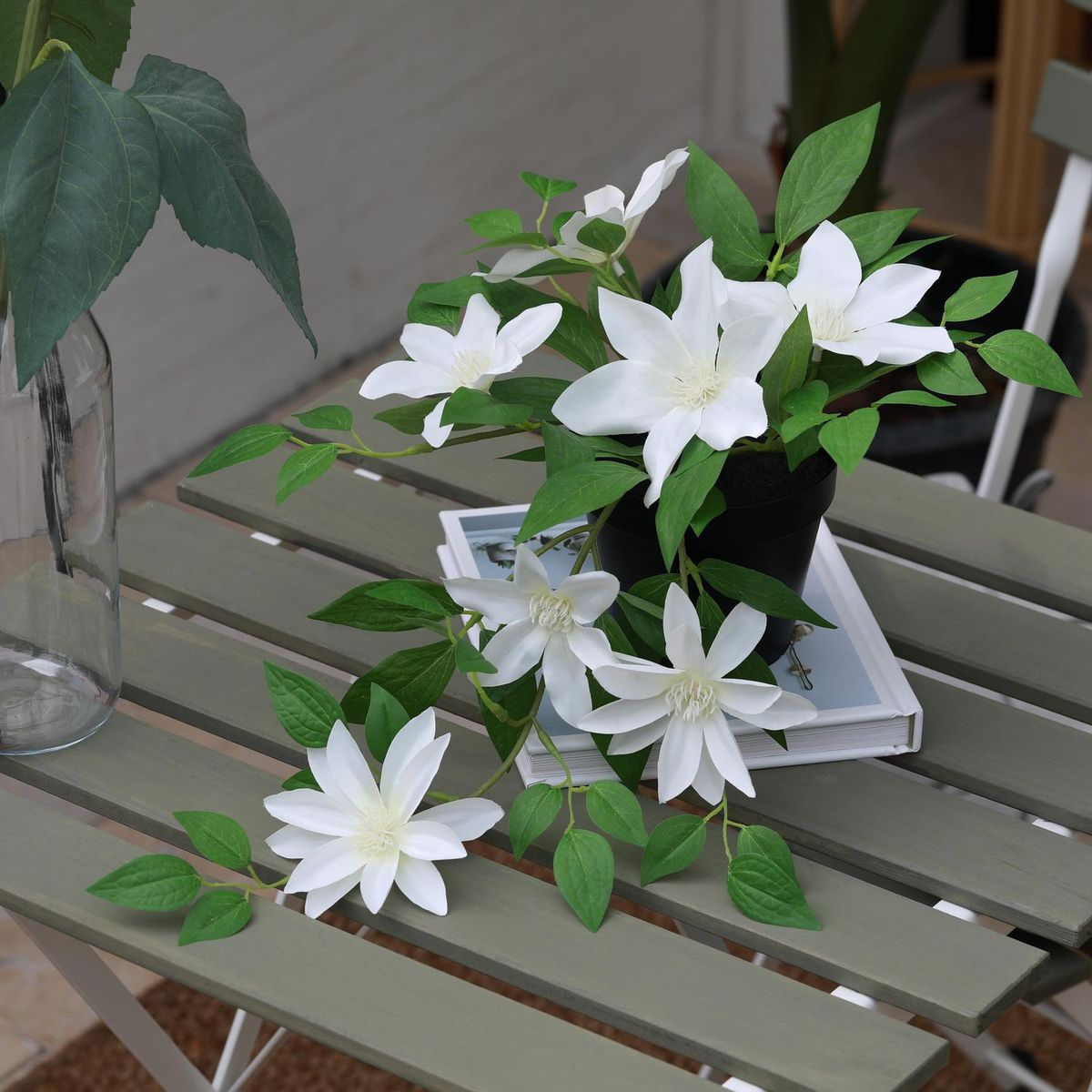 JUST HOME COLLECTION - Planta Artificial Clematis Blanca 23cm