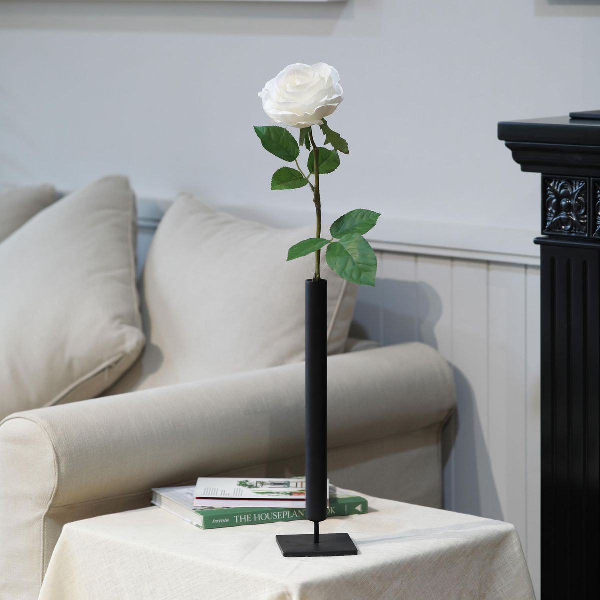 JUST HOME COLLECTION - Vara Rosa Artificial Blanca 70cm