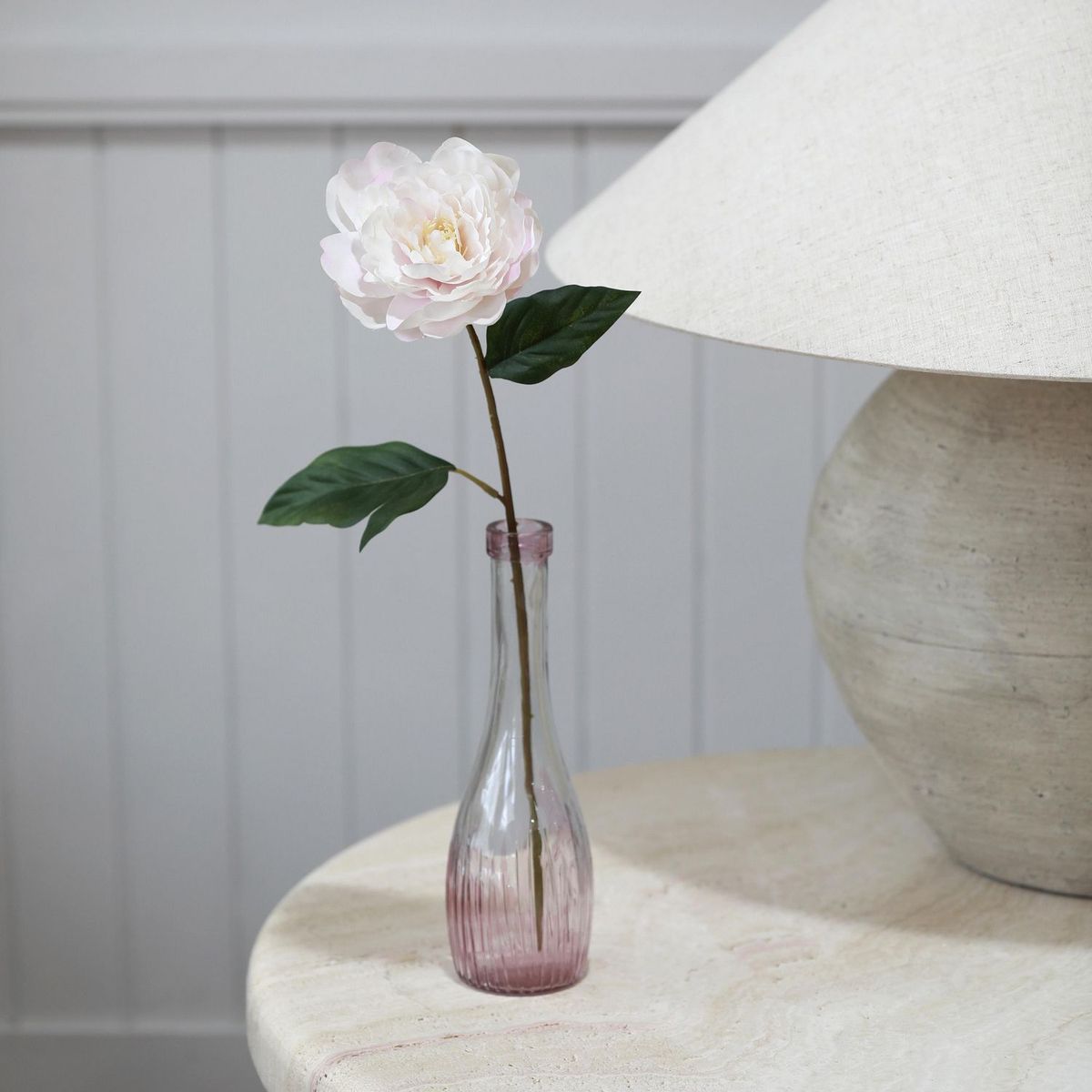 JUST HOME COLLECTION - Vara de Flor Artificial Peonia Blanca 54cm