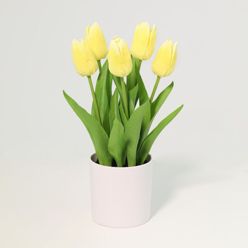 JUST HOME COLLECTION - Planta Artificial Tulipan Amarillo 36cm