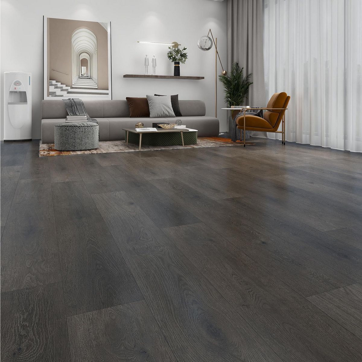 HOLZTEK - Piso SPC Midnight Oak 5 mm 18.2x152.4 cm 2.5 m2
