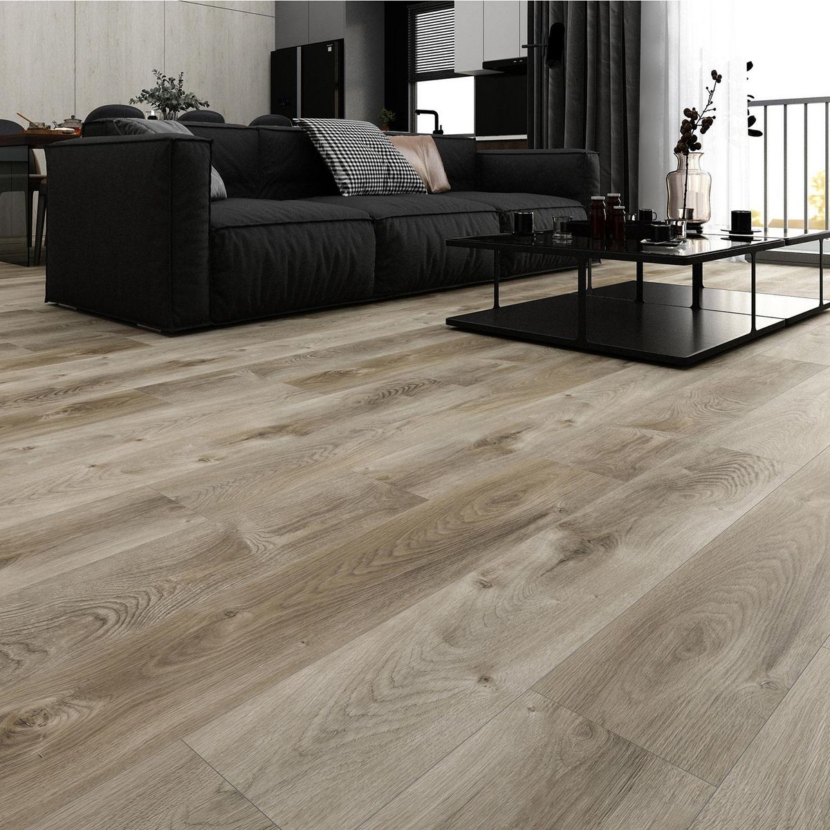 HOLZTEK - Piso SPC Pelican Grey 6 mm 22.8x152.4 cm 1.74 m2