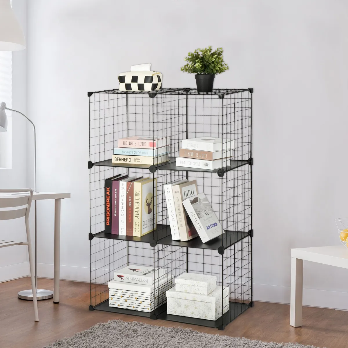 JUST HOME COLLECTION - Organizador 6 Cubos de Metal Negro