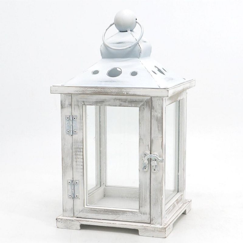 JUST HOME COLLECTION - Farol Decorativo Madera Blanco 32 cm