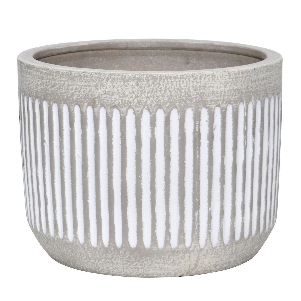 JUST HOME COLLECTION - Maceta Victoria Cerámica Gris L