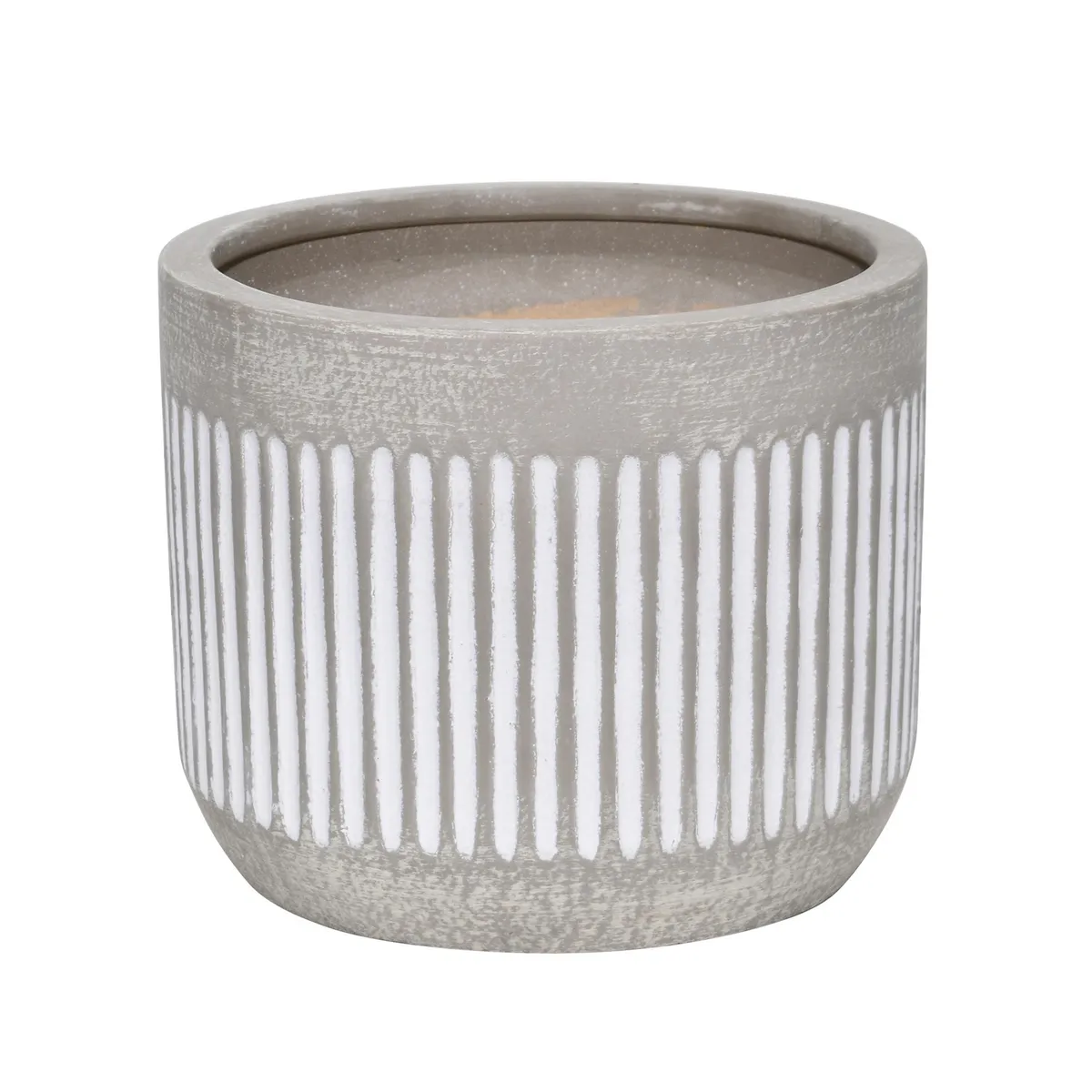 JUST HOME COLLECTION - Maceta Victoria Cerámica Gris M