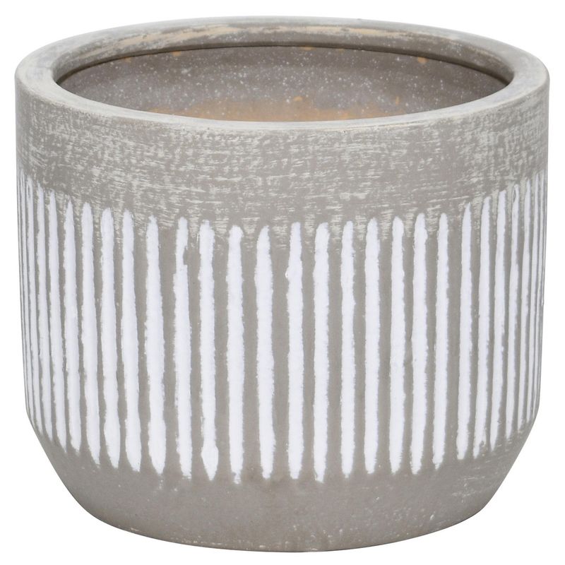 JUST HOME COLLECTION - Maceta Victoria Cerámica Gris S
