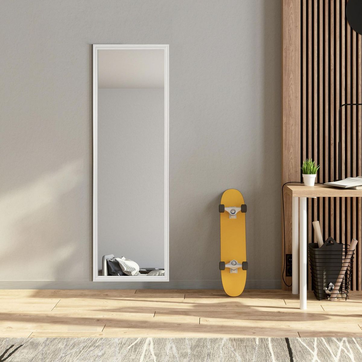 JUST HOME COLLECTION - Espejo Deco Rectangular 40x125cm Blanco