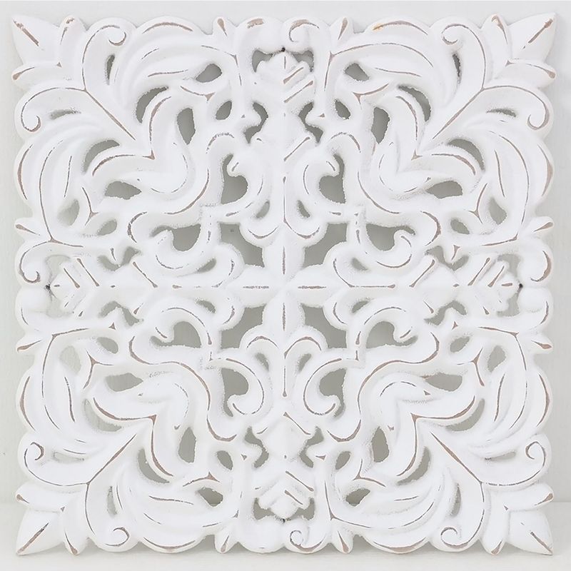 JUST HOME COLLECTION - Cuadro Forma Diseño 26x26cm Blanco