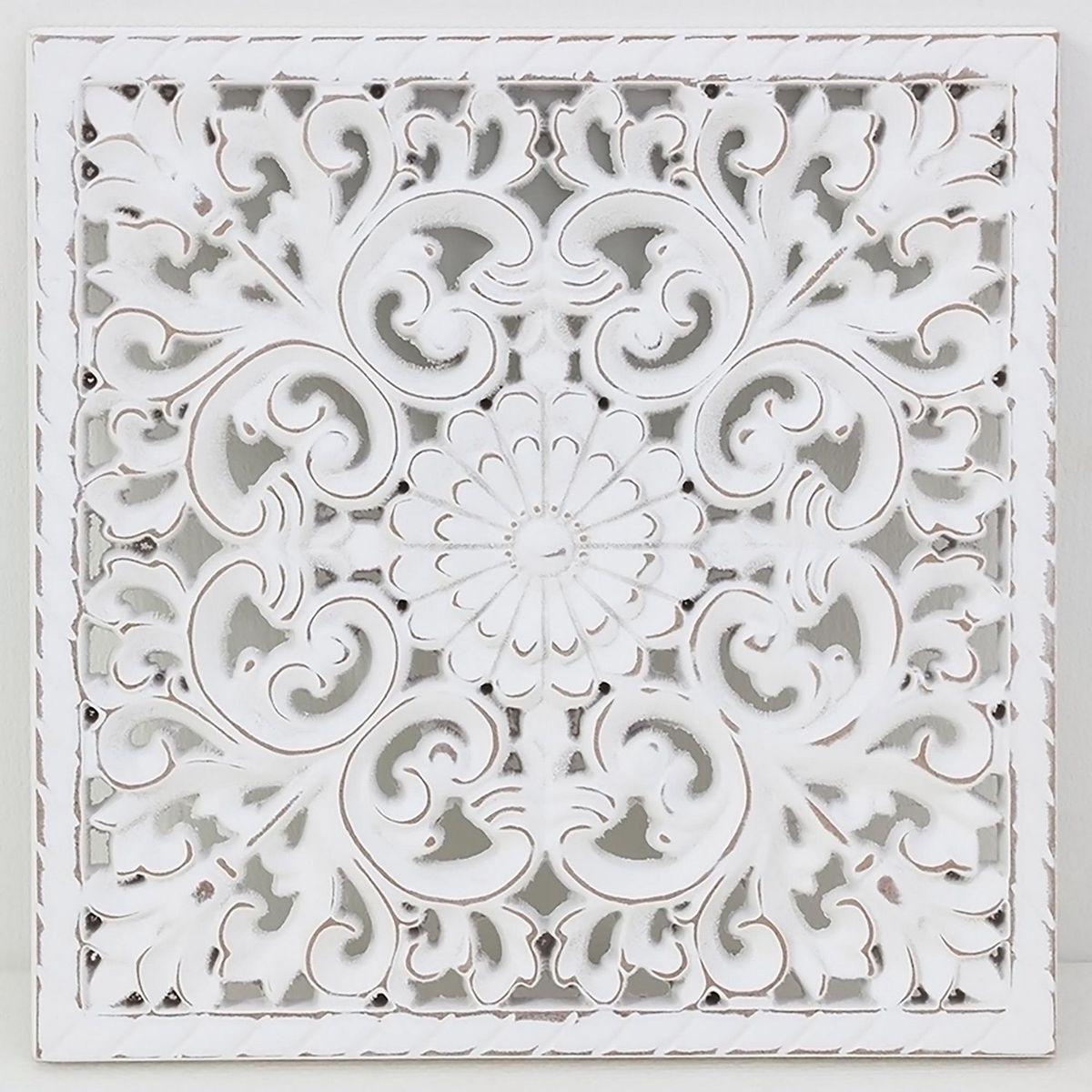 JUST HOME COLLECTION - Cuadro Forma Diseño 26x26cm Blanco