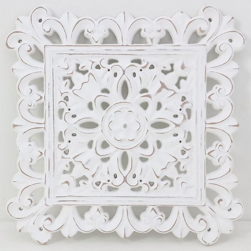 JUST HOME COLLECTION - Cuadro Forma Diseño 26x26cm Blanco