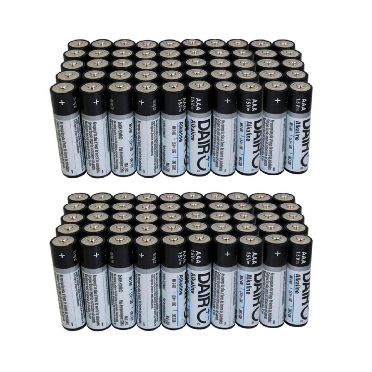DAIRU - Pack de 100 pilas alcalinas AAA 1.5V Dairu