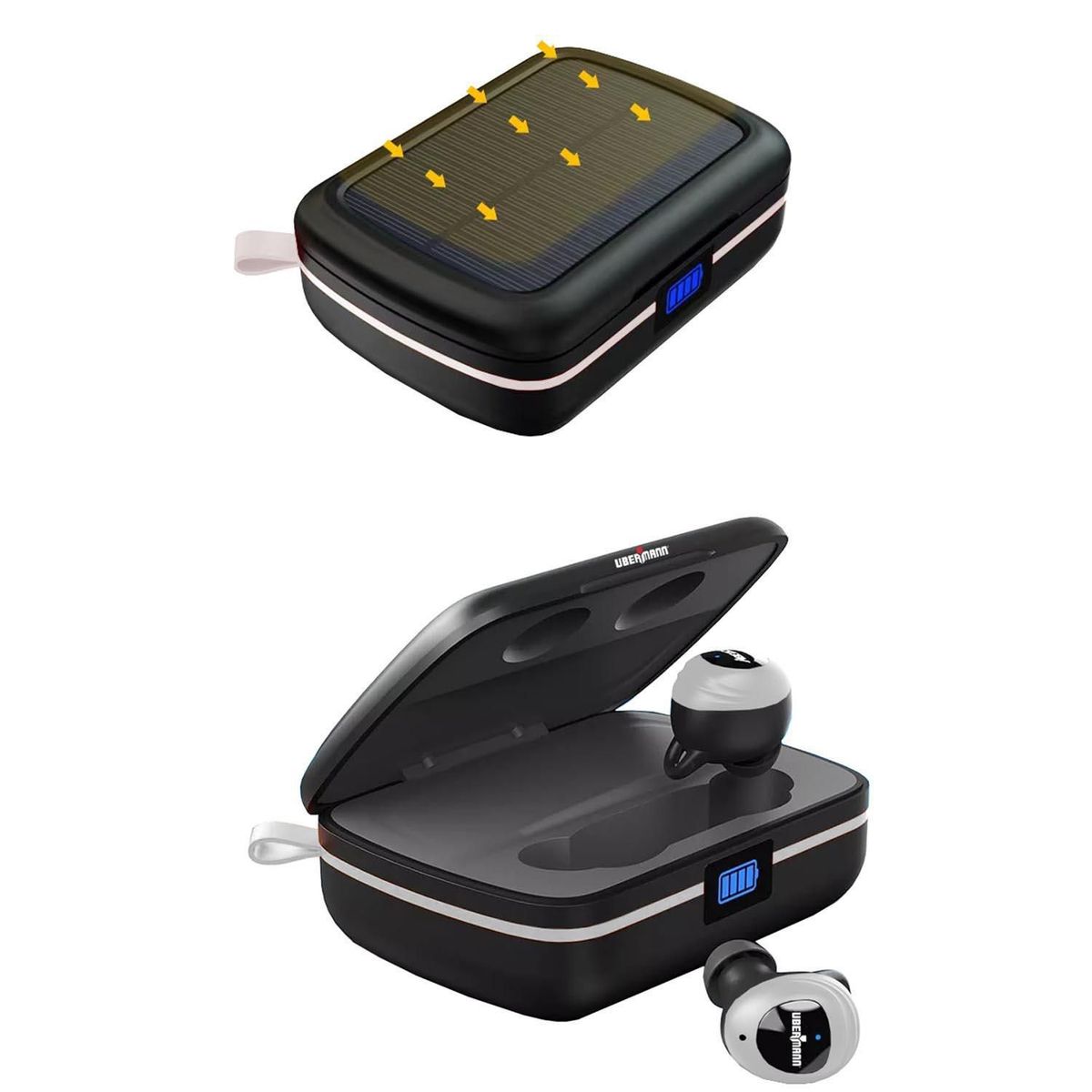 UBERMANN - Audifonos Solares Earbuds con Panel Solar