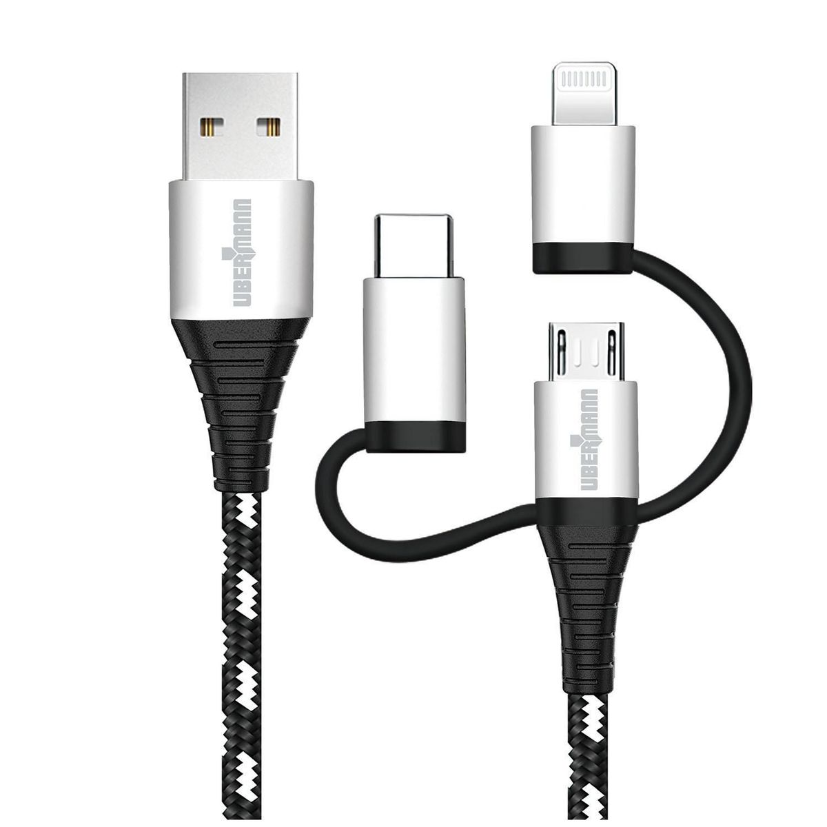 UBERMANN - Cable Usb 3En1 Mic/Light/C