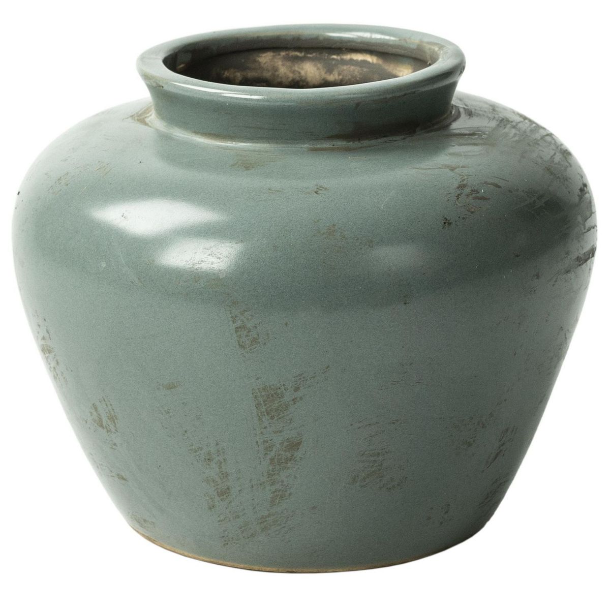 JUST HOME COLLECTION - Florero de Cerámica Gris 15.5x12.5cm