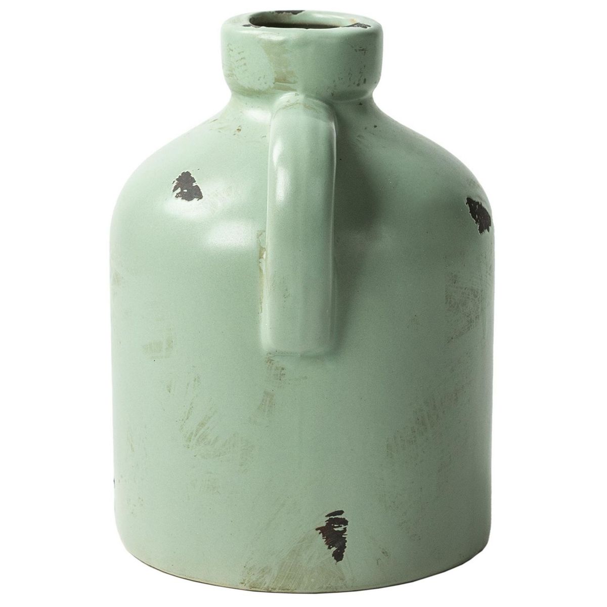 JUST HOME COLLECTION - Jarrón de Cerámica Verde 15x14x18.5cm