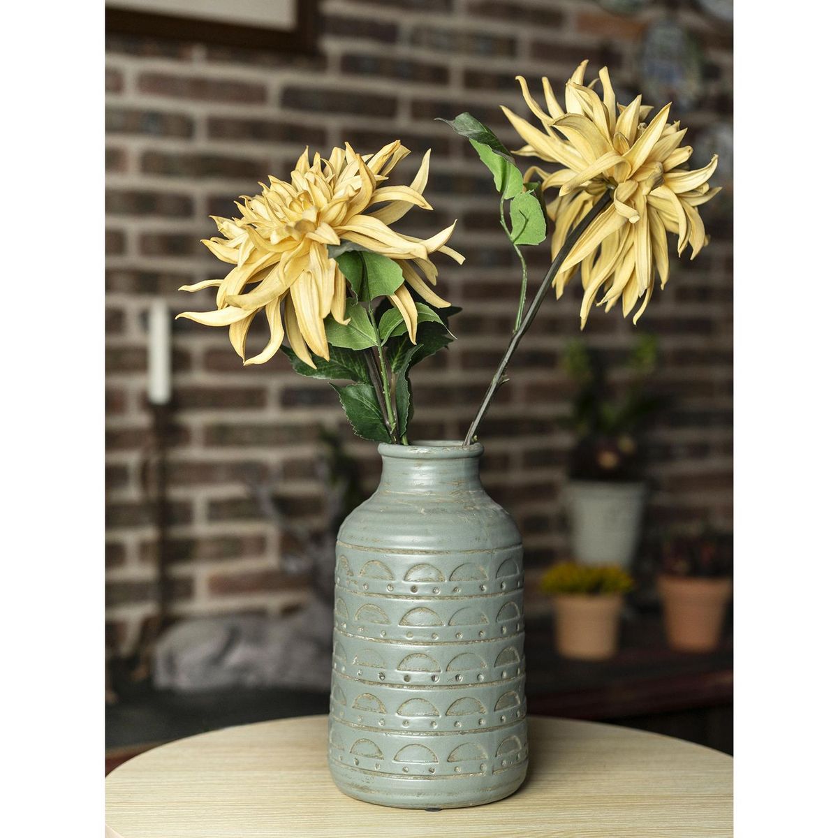 JUST HOME COLLECTION - Florero de Cerámica Gris 14x24cm