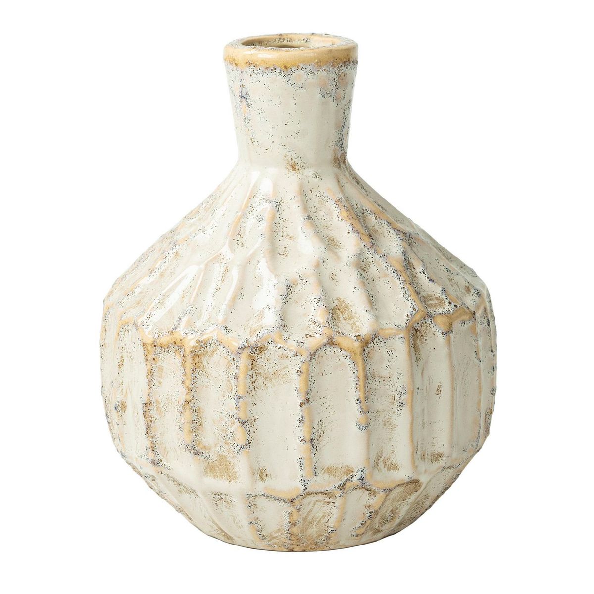 JUST HOME COLLECTION - Florero de Cerámica Crema 18.5x22cm