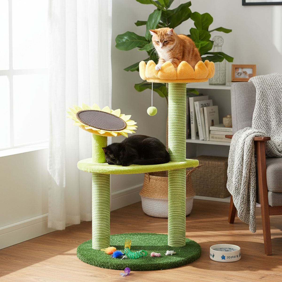 PETIZOOS - Rascador de Gato Girasol 95 cm.