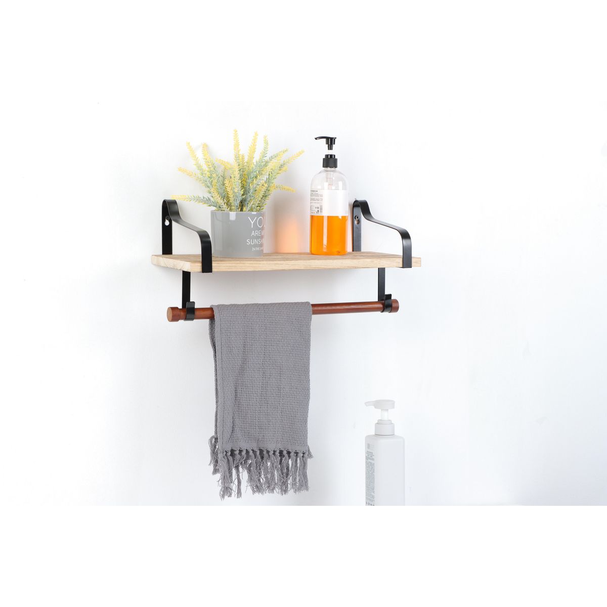 JUST HOME COLLECTION - Repisa Pared Madera/Metal