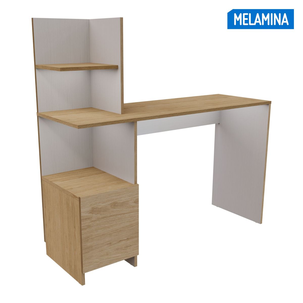 JUST HOME COLLECTION - Escritorio Natural Melamina Galicia con Estante