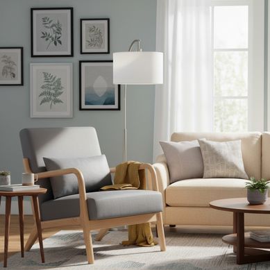 Poltrona Bodo Gris/Madera