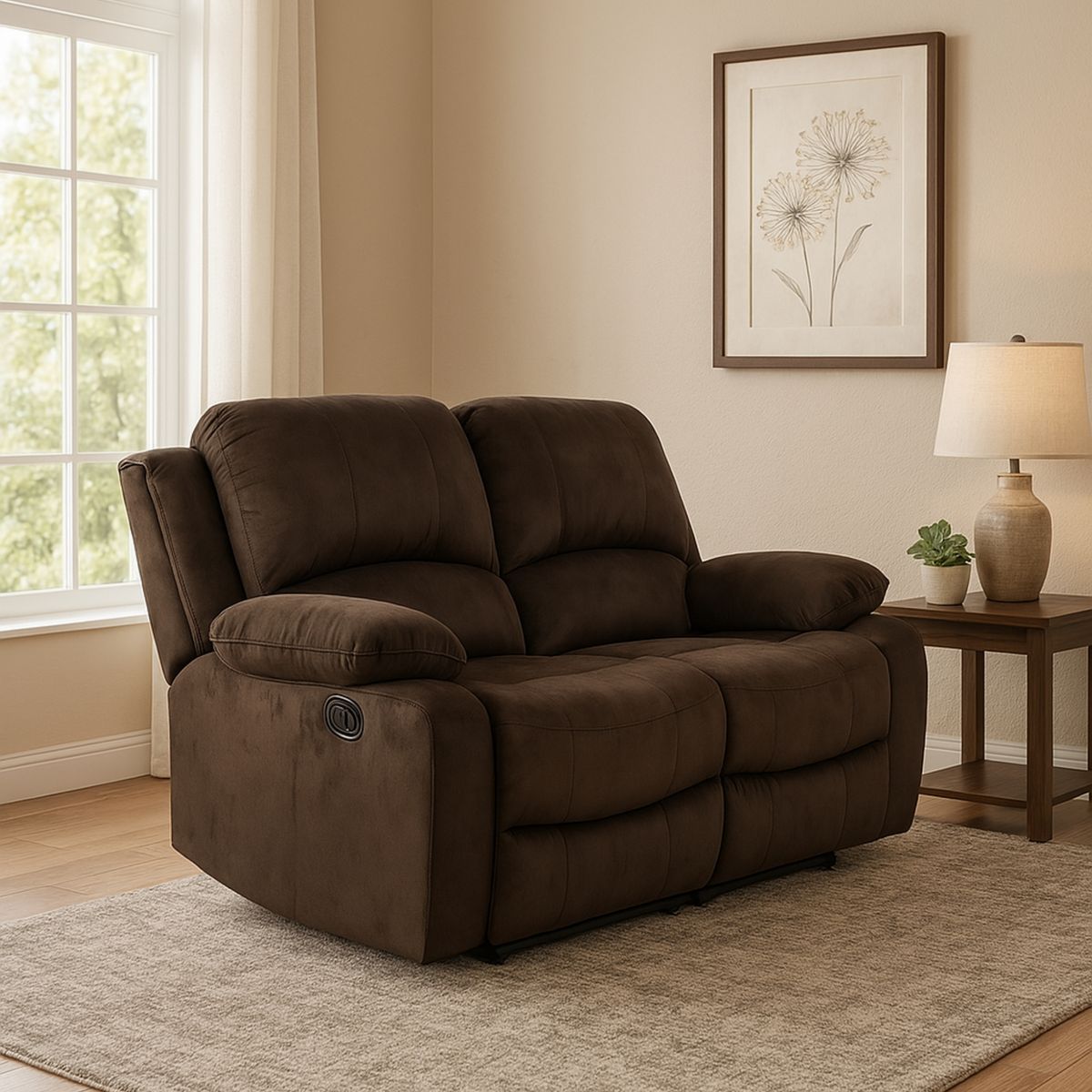 JUST HOME COLLECTION - Sillón Reclinable 2 Cuerpos Washington con Portavasos