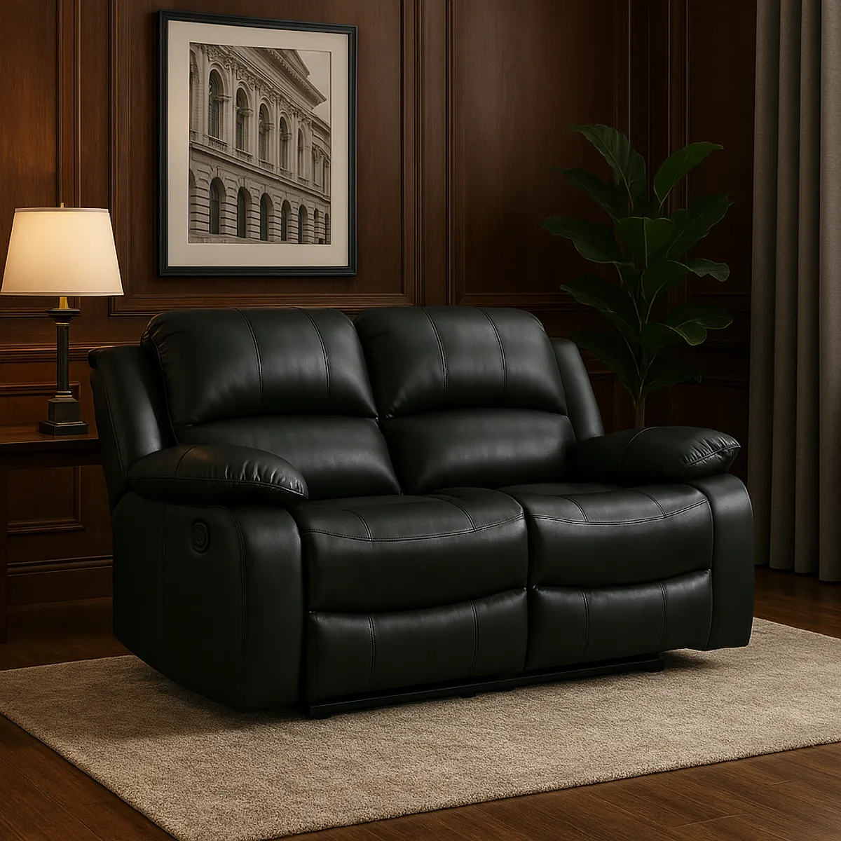 JUST HOME COLLECTION - Sillón Reclinable 2 Cuerpos Calentador Masajeador Atlanta