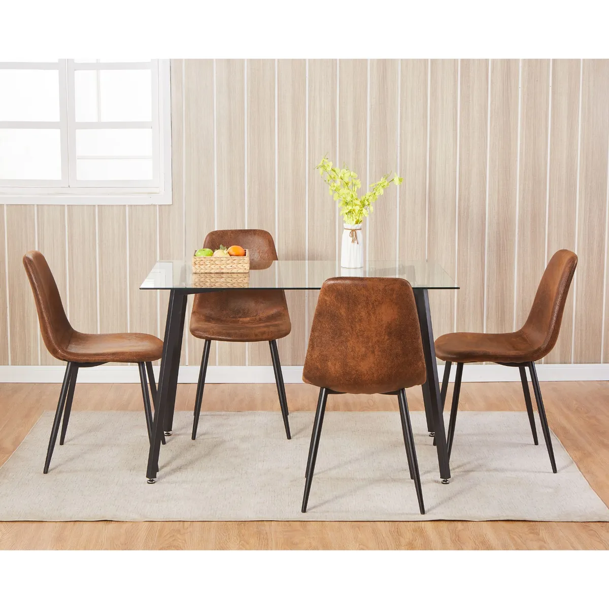 JUST HOME COLLECTION - Juego de Comedor 4 Sillas Nashvila