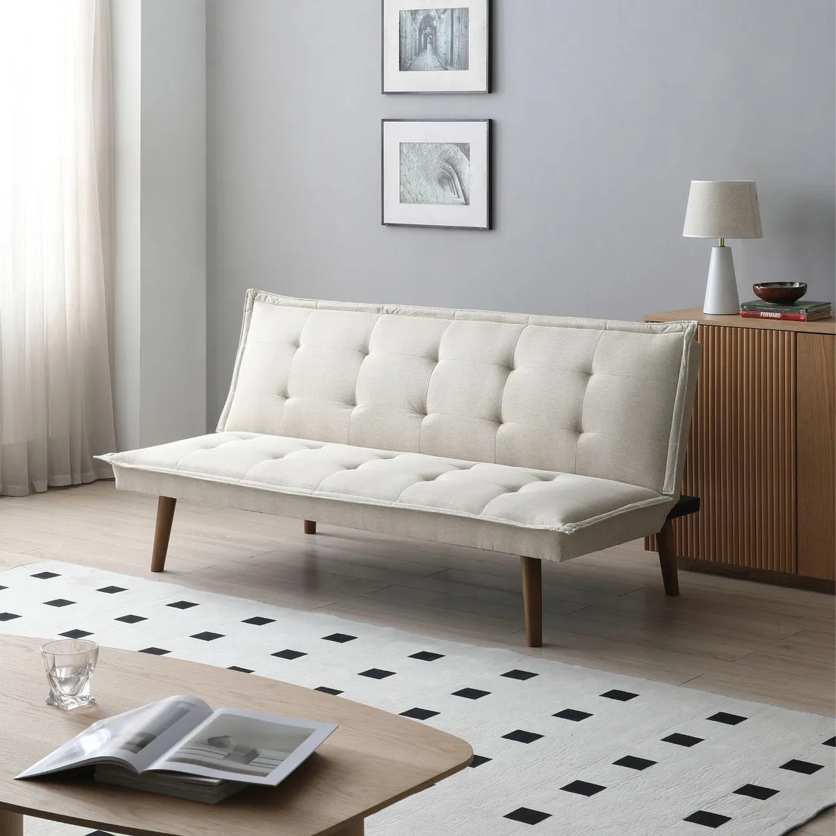 JUST HOME COLLECTION - Sofá Cama Futón 2 Cuerpos Louvre Beige