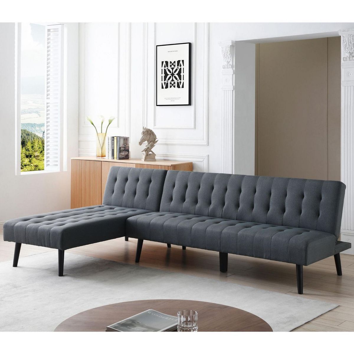 JUST HOME COLLECTION - Sofá Cama Seccional 3 Cuerpos Liberto