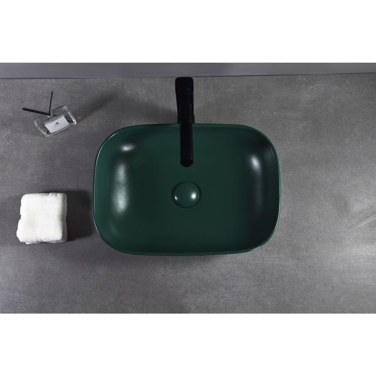 SENSI DACQUA - Lavamanos de Cerámica Ovalado Mate Verde