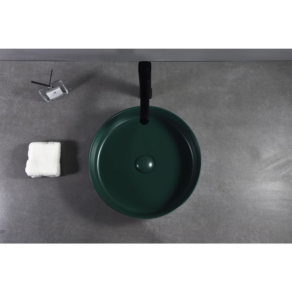 SENSI DACQUA - Lavamanos de Cerámica Circular Mate Verde