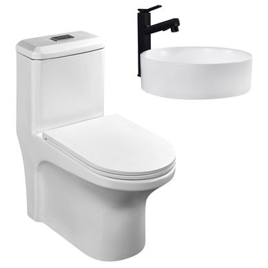 One Piece Roma Blanco Mate + Lavamanos de Cer�mica Circular Mate Blanco