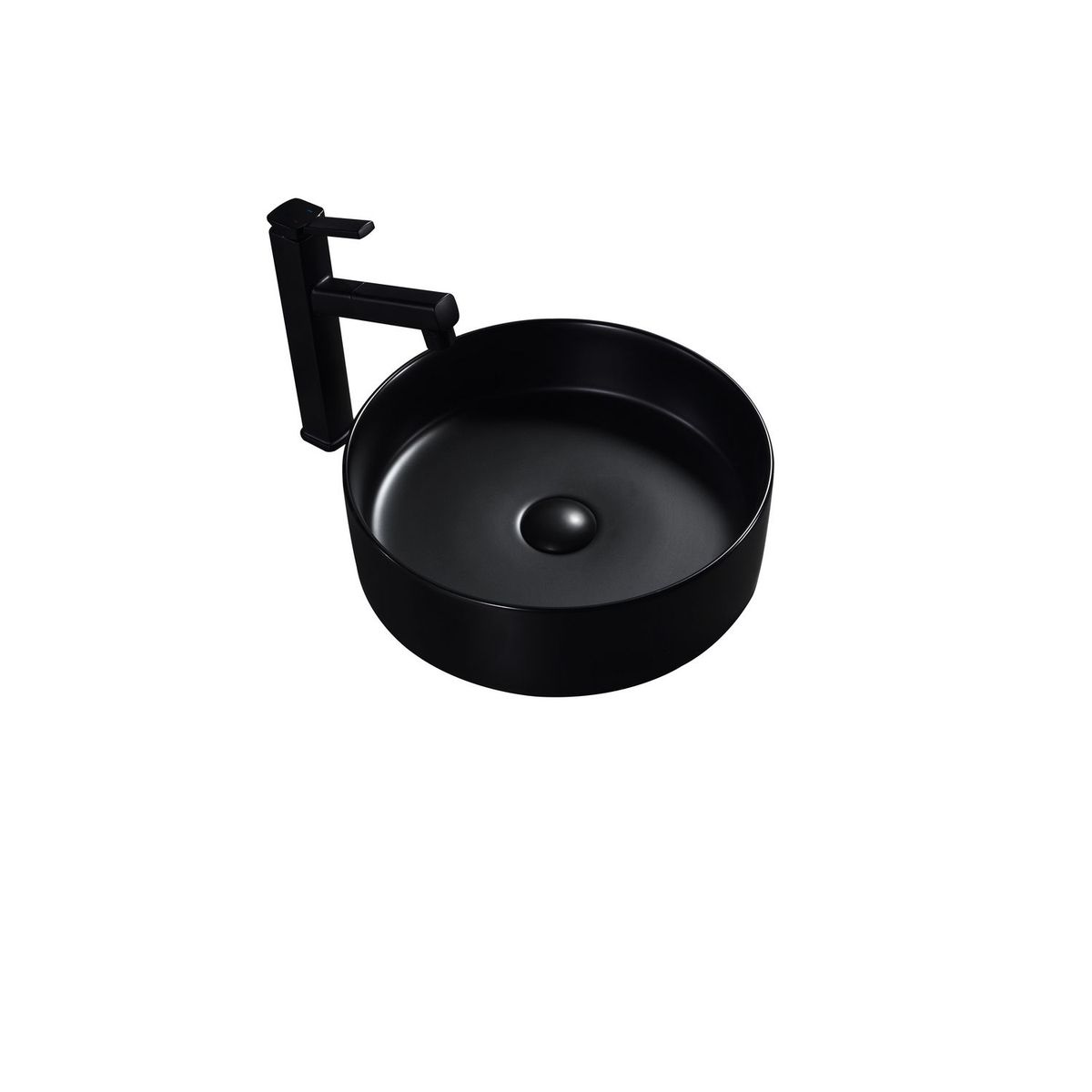 SENSI DACQUA - Lavamanos de Cerámica Circular Mate Negro