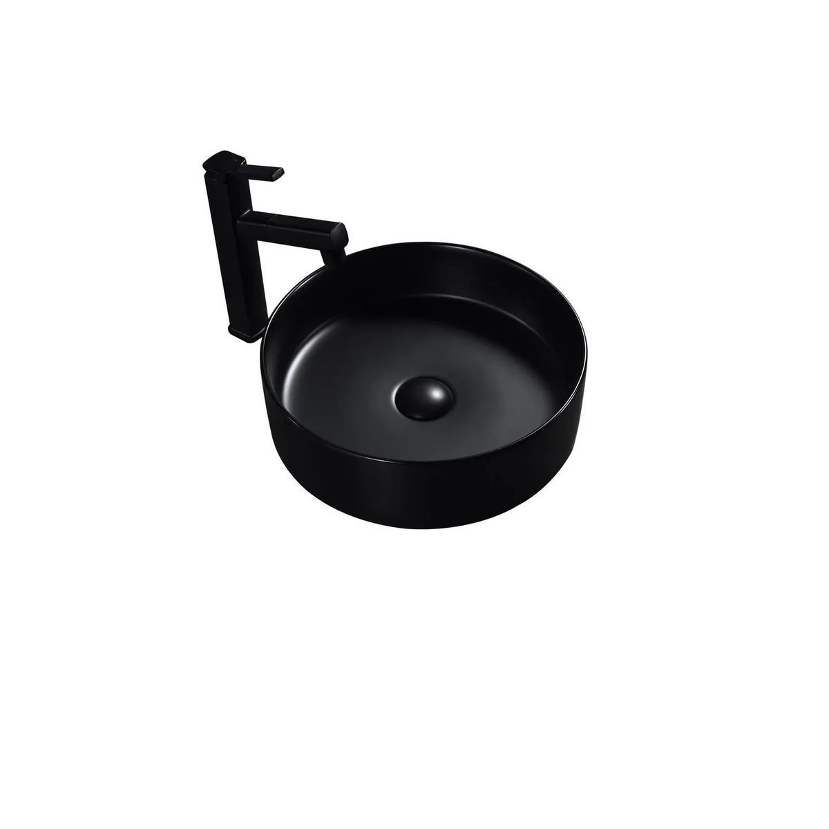 SENSI DACQUA - Lavamanos de Cerámica Circular Mate Negro