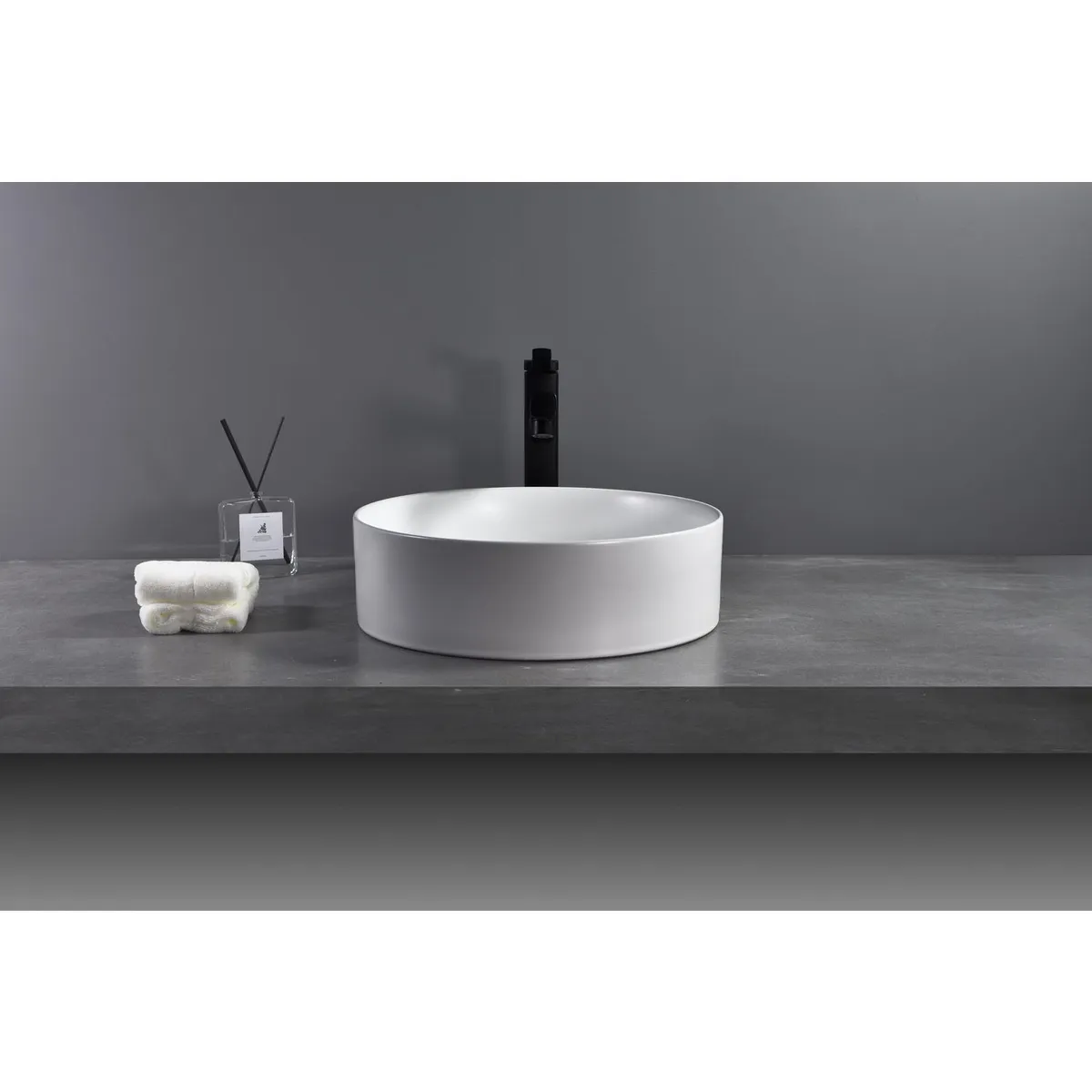 SENSI DACQUA - Lavamanos de Cerámica Circular Mate Blanco