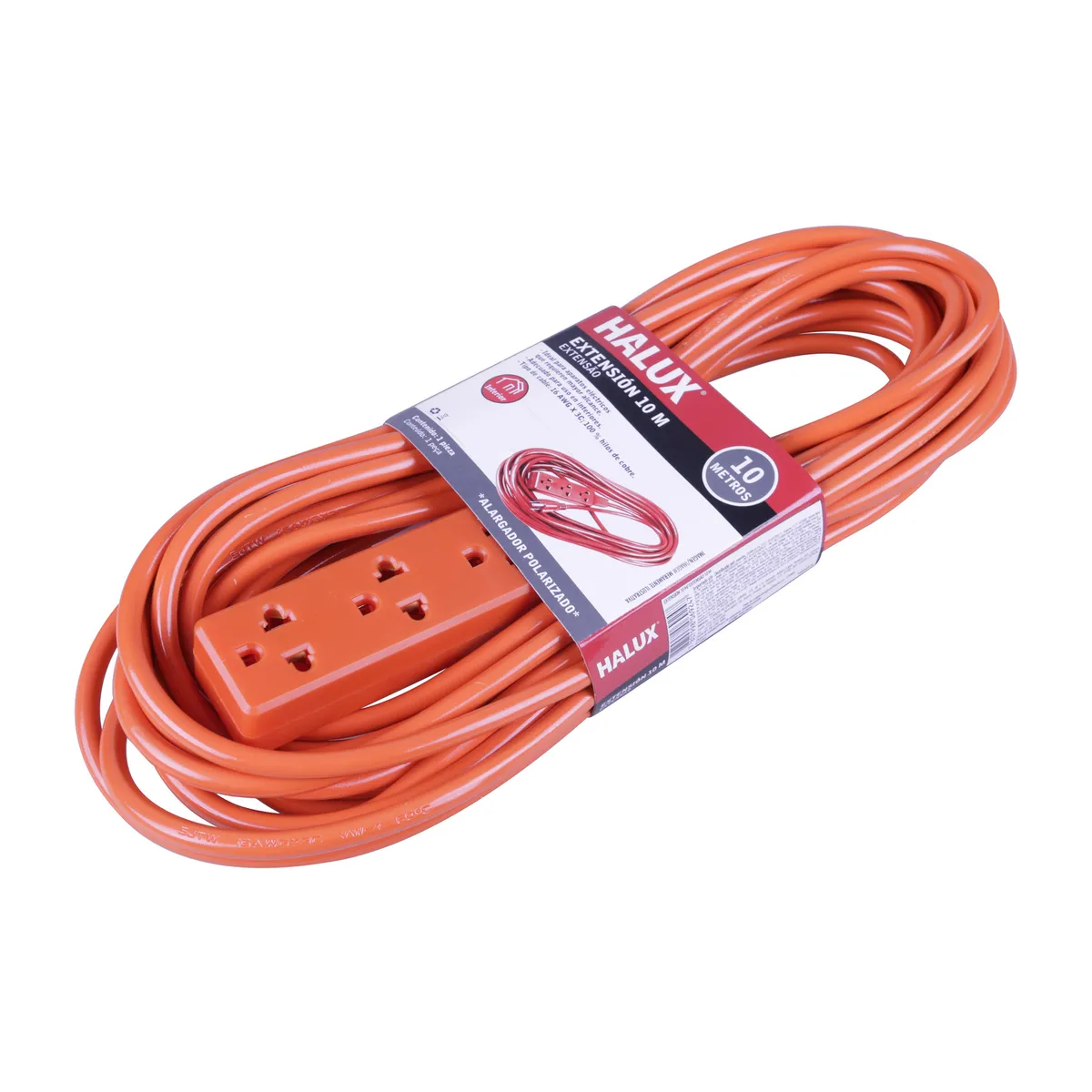 HALUX - Extensión eléctrica naranja Halux de 10 metros