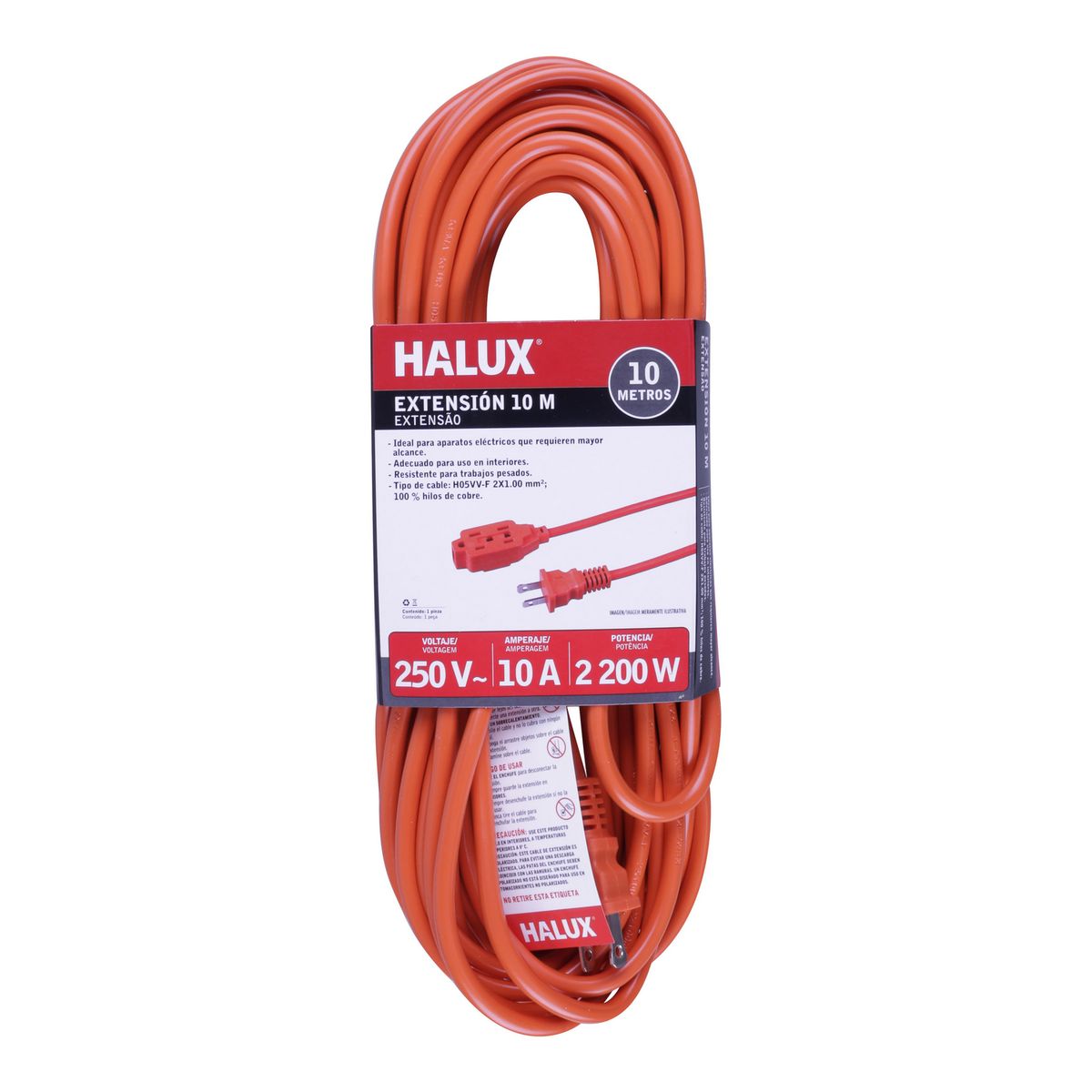 HALUX - Extensión eléctrica Naranja 10m