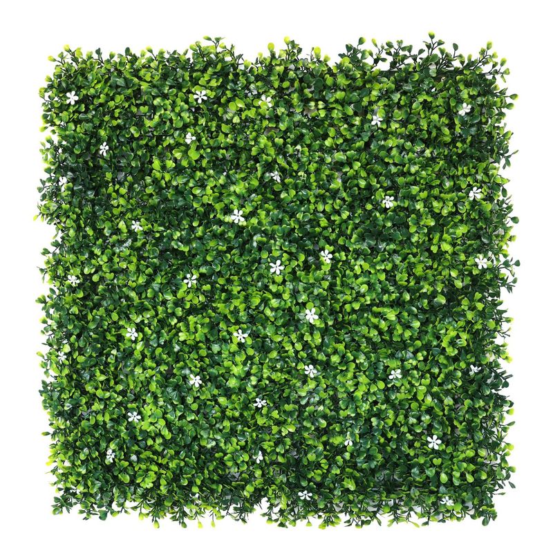 JUST HOME COLLECTION - Jardín vertical Palmeta con Flores Blancas 50x50cm