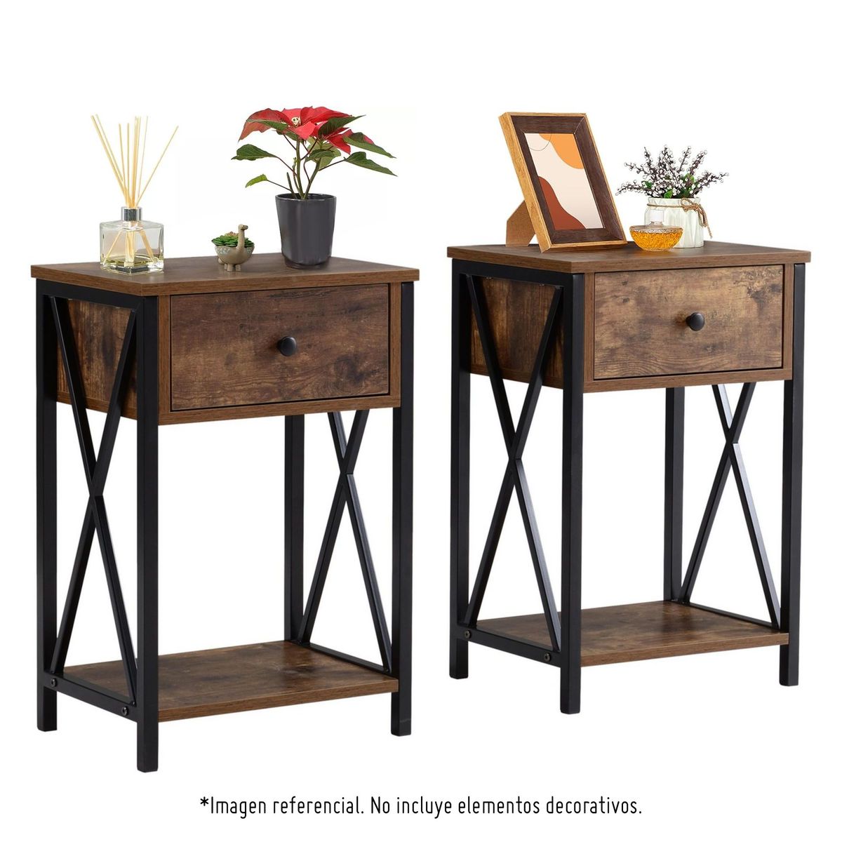 JUST HOME COLLECTION - Set 2 Velador 1 Cajón