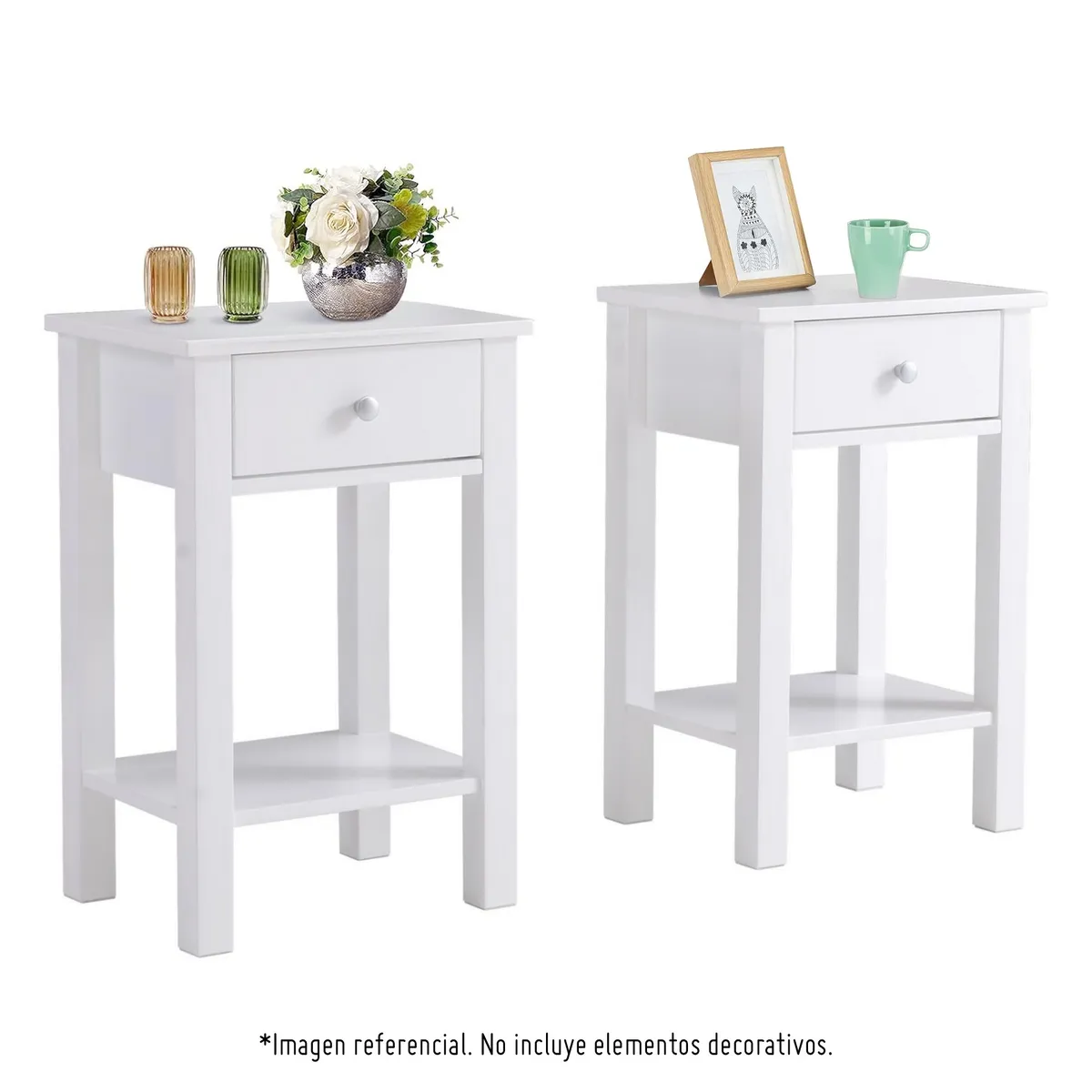 JUST HOME COLLECTION - Set 2 Veladores 1 Cajón