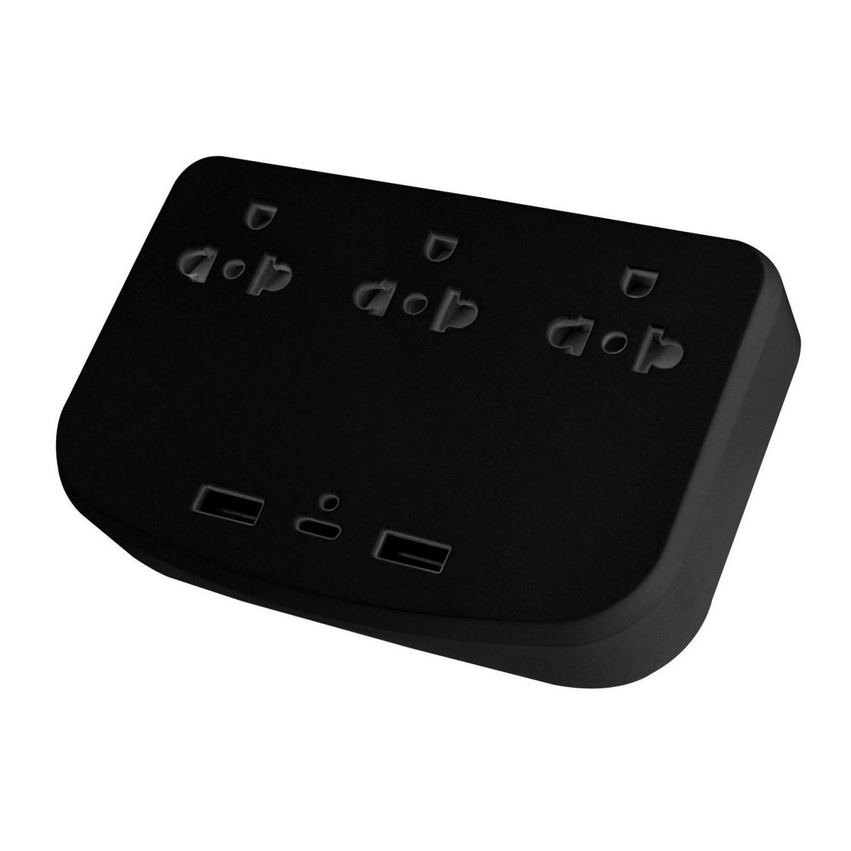 HALUX - Adaptador Univ 3T/2Usb/Usb-C Negro