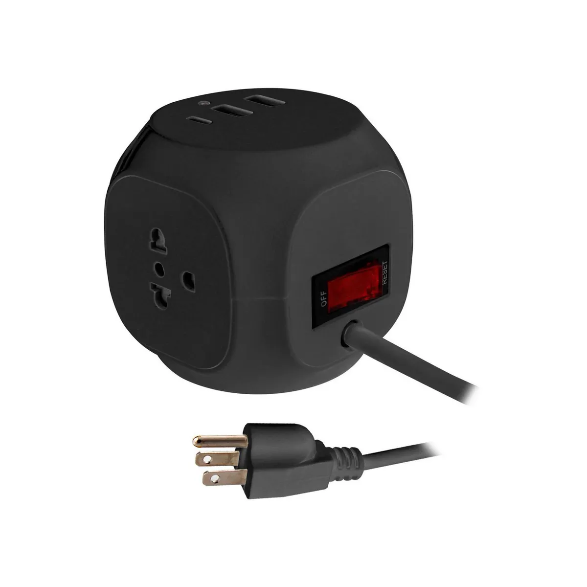 HALUX - Adaptador Ext U Cubo 3T/2Usb/Usb-C Negro