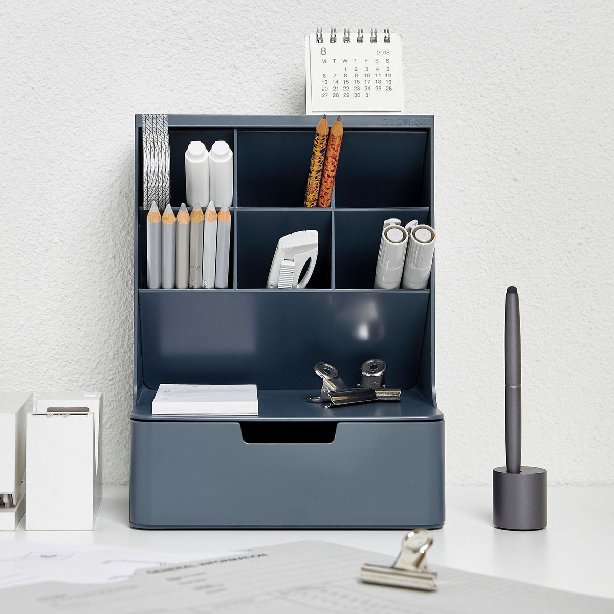 SYSMAX - Organizador de Escritorio Cobalto con divisiones Hive